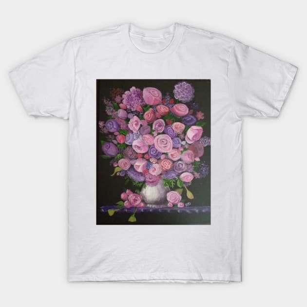 Pink Roses T-Shirt by ReneeDixonArt